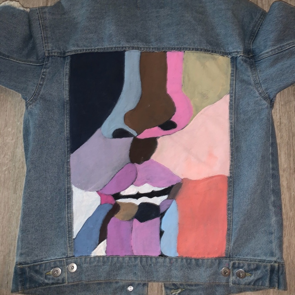Painted over sized Jean Jacket